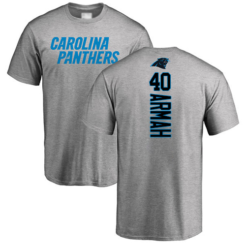 Carolina Panthers Men Ash Alex Armah Backer NFL Football #40 T Shirt